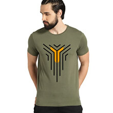 T-shirt da uomo in cotone con stampa grafica ADRO (R22-M-LNL-OL_Olive_M)