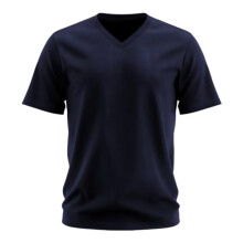 T-shirt col V ADRO pour homme | 100 % coton peign | T-shirt col V manches courtes | VN24-M-PLN-NB-M Bleu marine