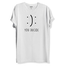 T-shirt stampate da uomo ADRO You Decide (RNR-M-DEC-WH_White_M)