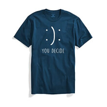 T-shirt stampate da uomo ADRO You Decide (L, blu acciaio)