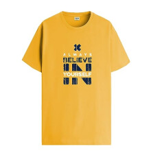 ADRO Believe in Yourself bedruckte T-Shirts fr Mnner und Frauen (RNR-S35-BEL-MU_Mustard_L)