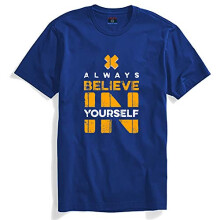 T-shirt stampate ADRO Believe in Yourself per uomo e donna (RNR-S35-BEL-RB_Royal Blue_L)
