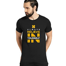 ADRO Believe in Yourself bedruckte T-Shirts fr Mnner und Frauen (RNR-S35-BEL-BL_Black_XL)