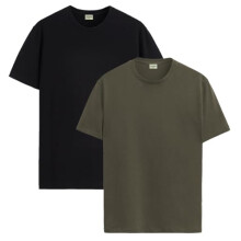 Lot de 2 t-shirts ADRO pour hommes, t-shirts en coton pour hommes, t-shirts combin s, t-shirts pour hommes, t-shirts unis, t-shirts noirs olive pour