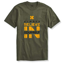 T-shirt stampate ADRO Believe in Yourself per uomo e donna (RNR-S35-BEL-OL_Olive_2XL)