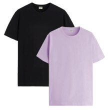 ADRO T Shirts Pack of 2 Mens Tshirts Cotton T Shirts for Men Tshirt T-Shirts Combo T Shirts Tshirts for Men Plain Solid Tshirts Black Purple Tshirt fo