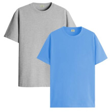 ADRO T-shirts Pakke med 2 Herre T-shirts Bomuld T-shirts til m?nd T-shirts T-shirts Combo T-shirts T-shirts til m?nd Ensfarvet ensfarvet T-shirt