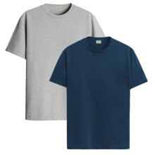 Lot de 2 t-shirts ADRO pour hommes, t-shirts en coton pour hommes, t-shirts combin s, t-shirts pour hommes, t-shirts unis, gris sarcelle, M