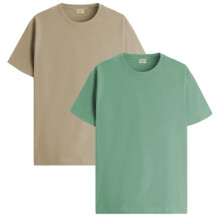 ADRO T Shirts Pack of 2 Mens Tshirts Cotton T Shirts for Men Tshirt T-Shirts Combo T Shirts Tshirts for Men Plain Solid Tshirts Beige Pista Tshirt for