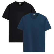 ADRO T-shirts Pakke med 2 Herre T-shirts Bomuld T-shirts til m?nd T-shirts T-shirts Kombinerede T-shirts T-shirts til m?nd Ensfarvet ensfarvet T-