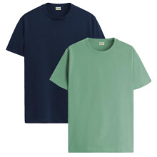 Lot de 2 t-shirts ADRO pour hommes, t-shirts en coton pour hommes, t-shirts combin s, t-shirts pour hommes, t-shirts unis, bleu marine, pista