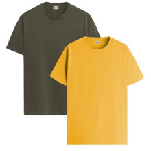 ADRO T Shirts Pack of 2 Mens Tshirts Cotton T Shirts for Men Tshirt T-Shirts Combo T Shirts Tshirts for Men Plain Solid Tshirts Olive Mustard Tshirt f