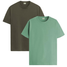 Lot de 2 t-shirts ADRO pour hommes, t-shirts en coton pour hommes, t-shirts combin s, t-shirts unis pour hommes, t-shirts olive pista pour