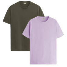 Lot de 2 t-shirts ADRO pour hommes, t-shirts en coton pour hommes, t-shirts combin s, t-shirts pour hommes, t-shirts unis, t-shirts olive violet pour