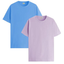 ADRO T Shirts Pack of 2 Mens Tshirts Cotton T Shirts for Men Tshirt T-Shirts Combo T Shirts Tshirts for Men Plain Solid Tshirts Sky Blue Purple Tshirt