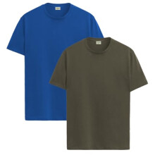 Lot de 2 t-shirts ADRO pour hommes, t-shirts en coton pour hommes, t-shirts combin s, t-shirts unis pour hommes, t-shirts bleu roi olive