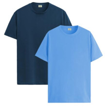 Lot de 2 t-shirts ADRO pour hommes, t-shirts en coton pour hommes, t-shirts combin s, t-shirts pour hommes, t-shirts unis, bleu sarcelle, bleu ciel