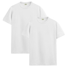 ADRO Heren Solid Regular Fit T-shirt (RCM2-PLN-WH-WH_Wit
