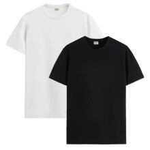 ADRO T Shirts Pack of 2 Mens Tshirts Cotton T Shirts for Men Tshirt T-Shirts Combo T Shirts Tshirts for Men Plain Solid Tshirts White Black Tshirt for