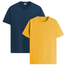 ADRO T Shirts Pack of 2 Mens Tshirts Cotton T Shirts for Men Tshirt T-Shirts Combo T Shirts Tshirts for Men Plain Solid Tshirts Teal Mustard Tshirt fo