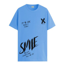 P  nske bavlnen   tricko s potlacou   smevu ADRO_RN24-L2-SMILE-SK-L nebesky modr