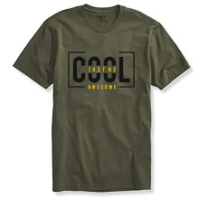 T-shirt stampate ADRO Just Be Cool Design per uomo e donna (RNR-S35-JBA-OL_Olive_S)