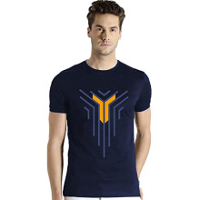 ADRO Herren-T-Shirts aus Baumwolle mit grafischem Druckdesign (R21-M-LNL-NB_Navy_L)
