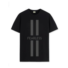 ADRO Heren Fearless Bedrukt Katoenen T-shirt_RN24-L2-FRLS-BL-XL Zwart