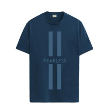 T-shirt in cotone stampato Fearless da uomo ADRO_RN24-L2-FRLS-SB-M verde acqua