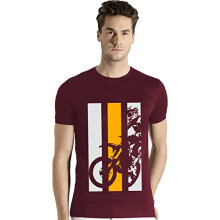 ADRO Herren Bike Rider bedrucktes Baumwoll-T-Shirt (RN22-2-BIK-MR_Maroon_XL)