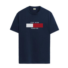 ADRO Miesten Lippukuvioinen Puuvillainen T-paita_RN24-L2-FLAG-NB-XL Tummansininen