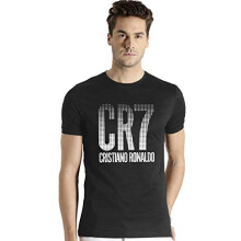 Maglietta nera stampata con design ADRO per uomo e donna (RNR-M-CR07-BL_Black_M)