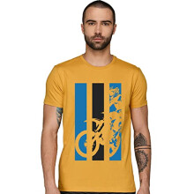 T-shirt da ciclista ADRO in cotone stampato da uomo (RN22-2-BIK-MU_Senape_XL)