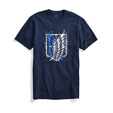 Maglietta ADRO da uomo in cotone ""L'attacco dei giganti"" (2XL, blu navy)