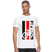 ADRO Heren Bike Rider T-shirt met print van katoen (RN22-2-BIK-WH_White_XL)