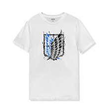 ADRO Heren Attack on Titan Katoenen T-shirt (L, Wit)
