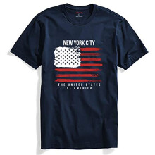 ADRO USA-Flagge bedruckte Baumwoll-T-Shirts fr Herren (R22-M-NWW-NB_Navy_L)