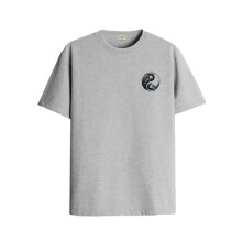 T-shirts ADRO pour homme, T-shirt imprim poitrine pour homme, T-shirt en coton pour homme | RN24-STICK-YONG-GR-M Gris