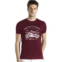 ADRO Regular Fit T-shirt voor heren (RNR-M-AME-BG-M_Maroon-_Medium)
