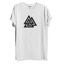 ADRO Triangle T-shirt met print voor heren (RNR-M-TKT-WH_White_M)