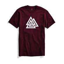 ADRO Triangle T-shirt met print voor heren (RNR-M-TKT-MR_Maroon_XL)