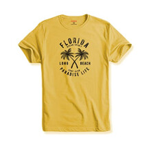 T-shirt stampata da uomo ADRO Florida Paradise Life (M, giallo chiaro)