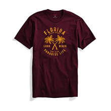 ADRO Florida Paradise Life miesten printtipaita (S, viininpunainen)