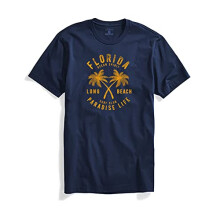 ADRO Florida Paradise Life Heren T-shirt met print (L, marineblauw)