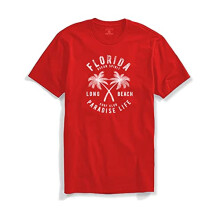 ADRO Florida Paradise Life Heren T-shirt met print (L, rood)