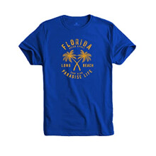 T-shirt stampata da uomo ADRO Florida Paradise Life (M, blu reale)