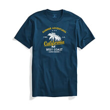 ADRO Summer Adventures California Heren T-shirt met print (M, staalblauw)