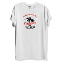 ADRO Summer Adventures California T-shirt met print voor heren (S, wit)