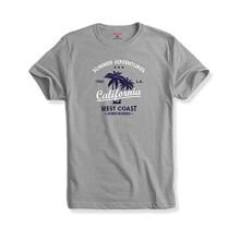 Camiseta estampada ADRO Summer Adventures California para hombre (talla S, gris)