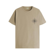 ADRO Heren Solid Regular Fit T-shirt (RN24-STICK-COMP-BE_Beige